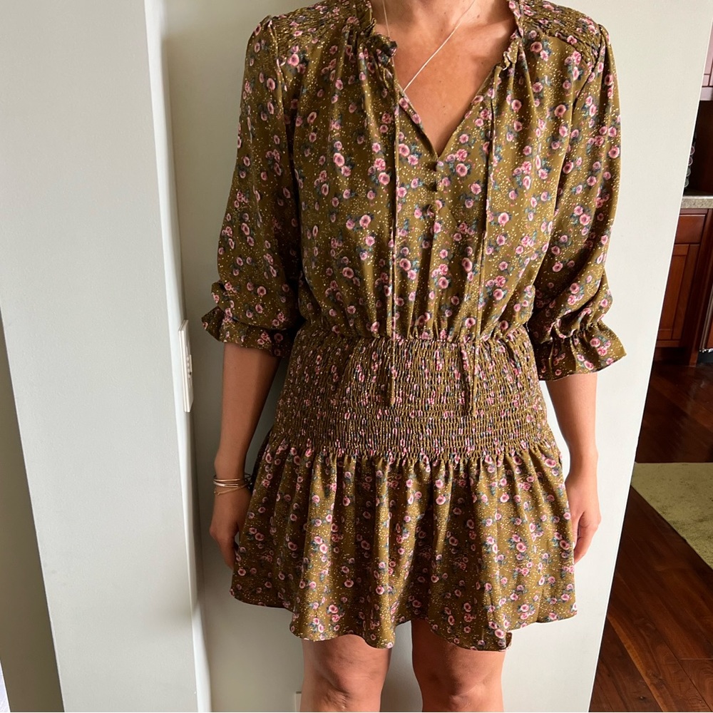 Green floral dress